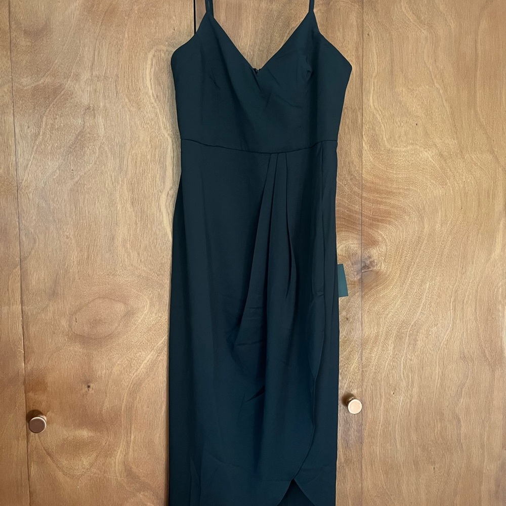Lulu’s Elegant Black Spaghetti Strap Dress